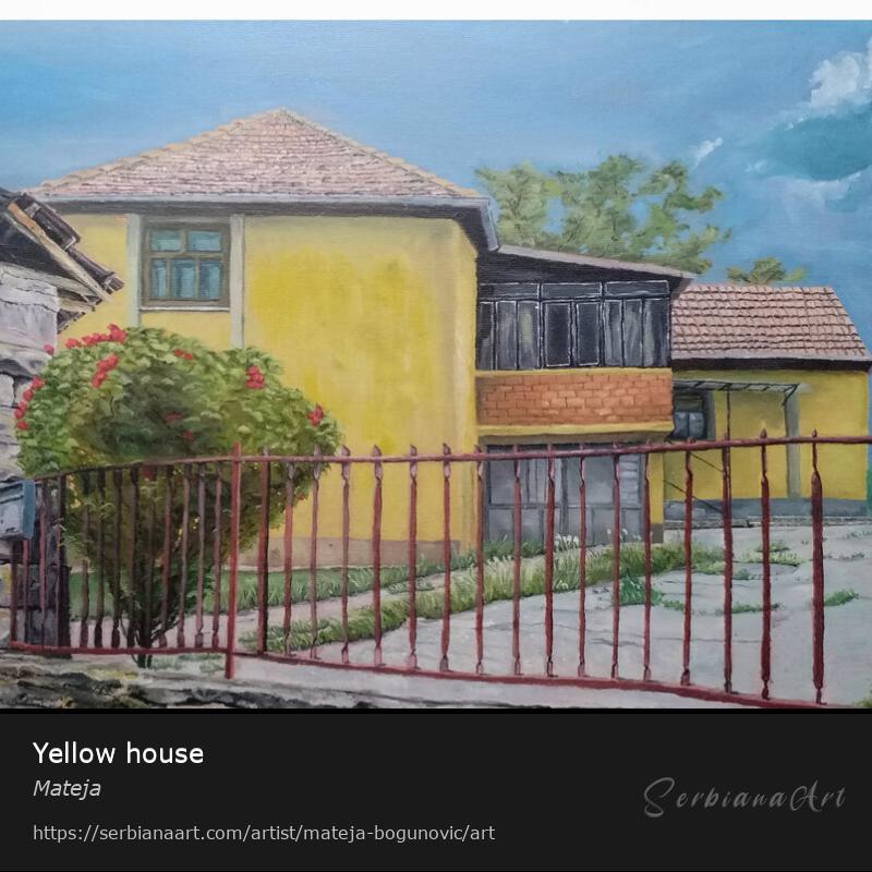 Yellow house, Oil/Canvas, Mateja