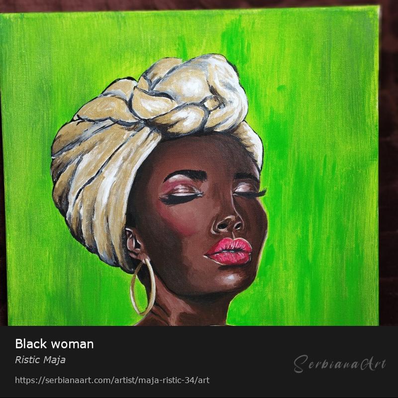 Black woman, Acrylic/Canvas, Ristic Maja