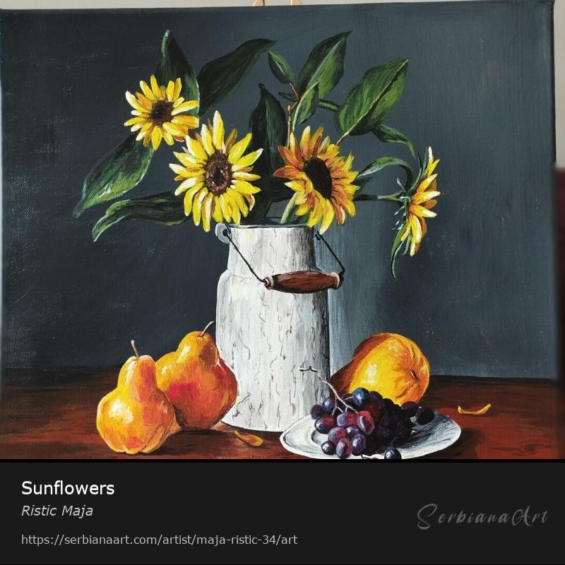 Sunflowers, Acrylic/Canvas, Ristic Maja