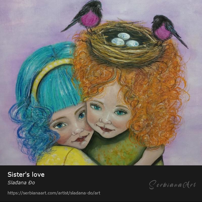 Sister's love, Oil/Canvas, Slađana Đo