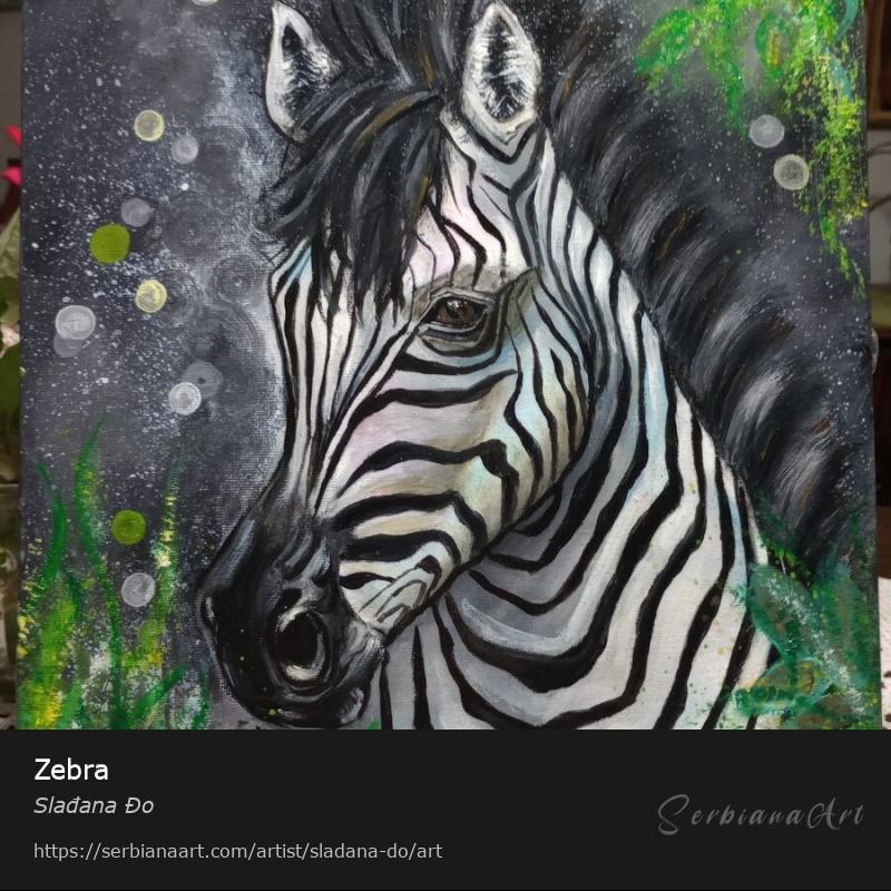 Zebra, Oil/Canvas, Slađana Đo