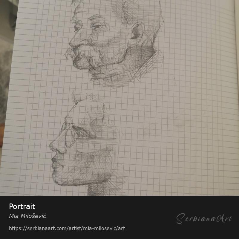Portrait, Pencil/Unspecified, Mia Milošević