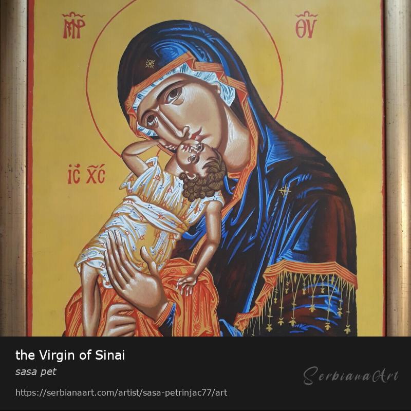 the Virgin of Sinai, Egg tempera/Cardboard, sasa pet