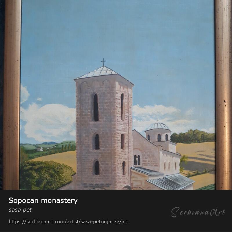 Sopocan monastery, Egg tempera/Cardboard, sasa pet