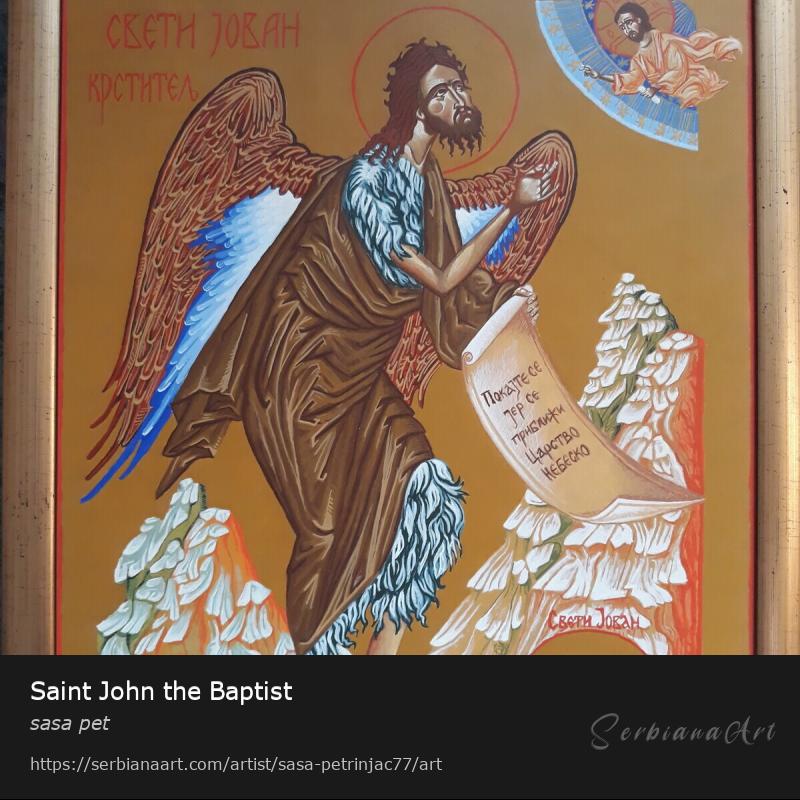 Saint John the Baptist, Egg tempera/Cardboard, sasa pet