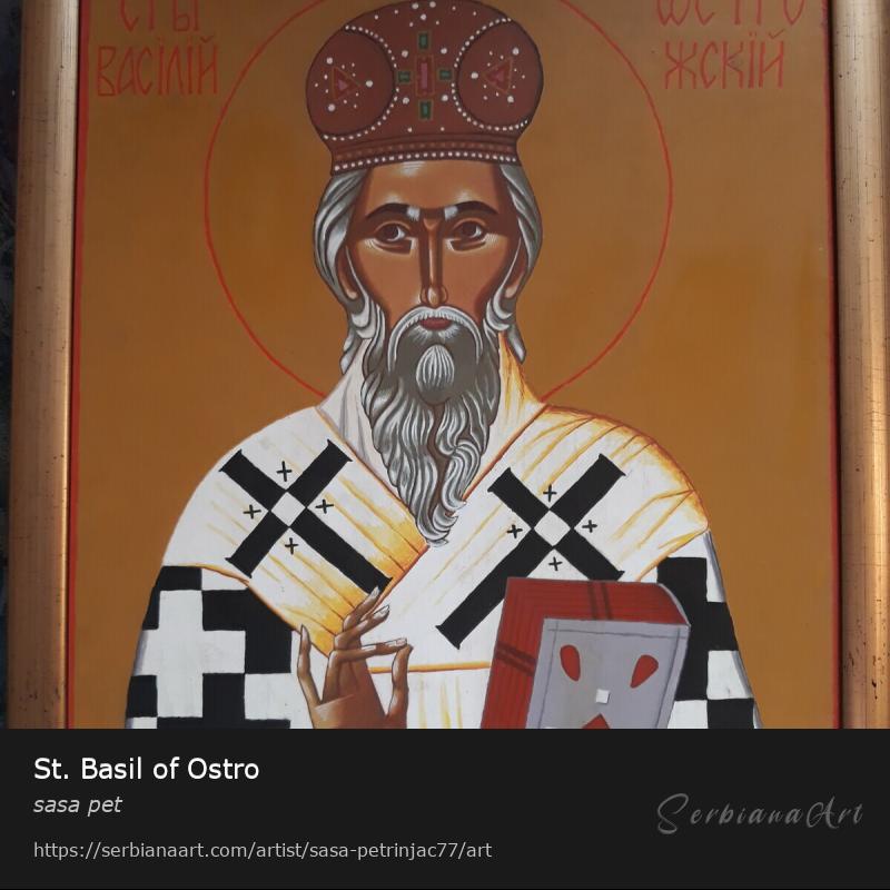 St. Basil of Ostro, Egg tempera/Cardboard, sasa pet