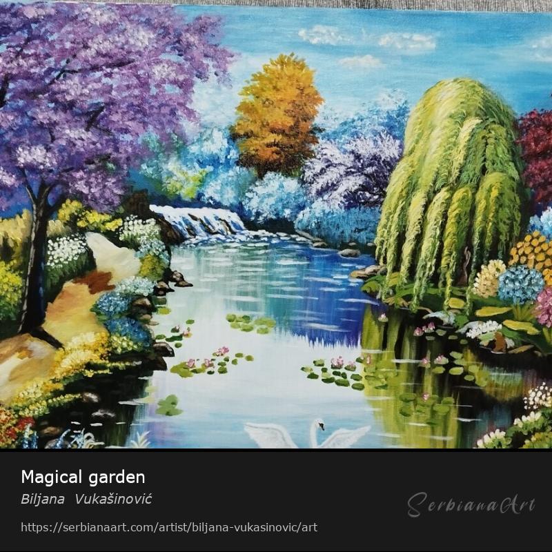 Magical garden, Acrylic/Canvas, Biljana  Vukašinović