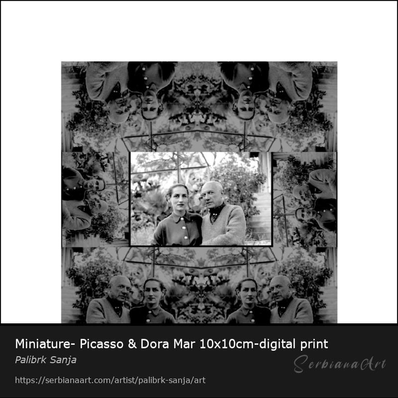 Miniature- Picasso & Dora Mar 10x10cm-digital print, Digital Art/Paper, Palibrk Sanja