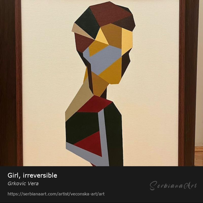 Girl, irreversible, Acrylic/Cardboard, Grkovic Vera