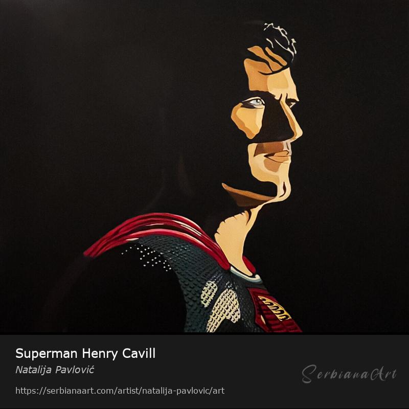 Superman Henry Cavill, Acrylic/Canvas, Natalija Pavlović