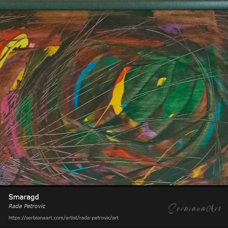 Smaragd, Acrylic/Wood, Rada Petrovic
