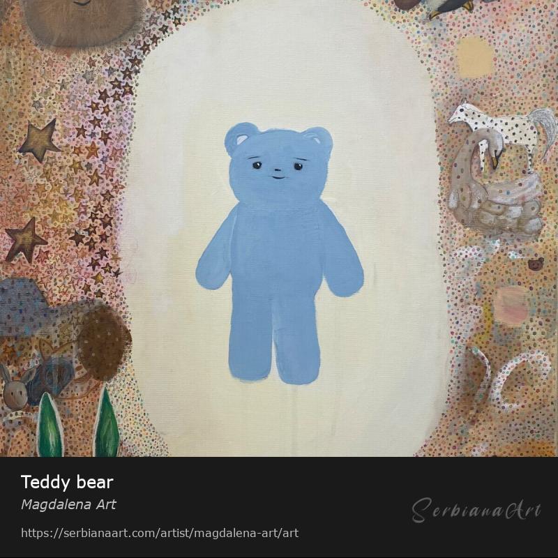 Teddy bear, Acrylic/Canvas, Magdalena Art