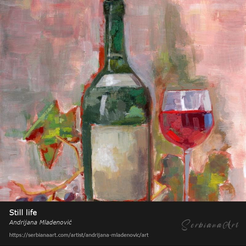 Still life, Tempera/Paper, Andrijana Mladenović