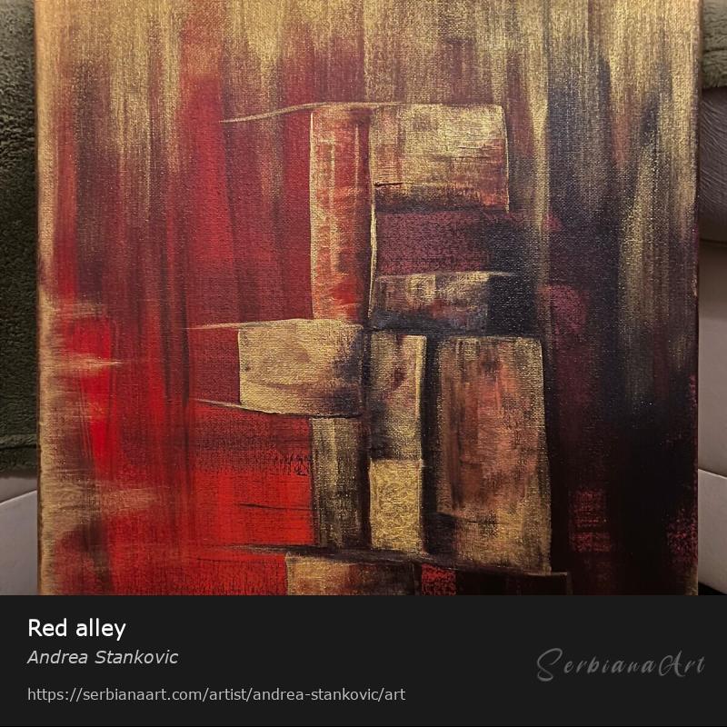 Red alley, Acrylic/Canvas, Andrea Stankovic