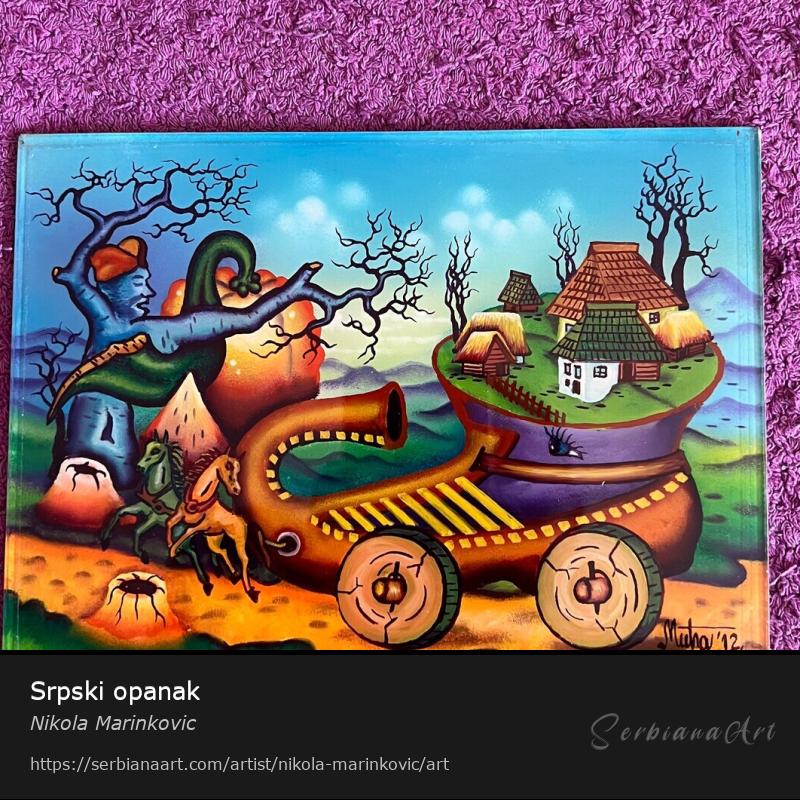Srpski opanak, Oil/Glass, Nikola Marinkovic