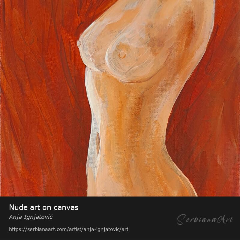 Nude art on canvas, Acrylic/Canvas, Anja Ignjatović