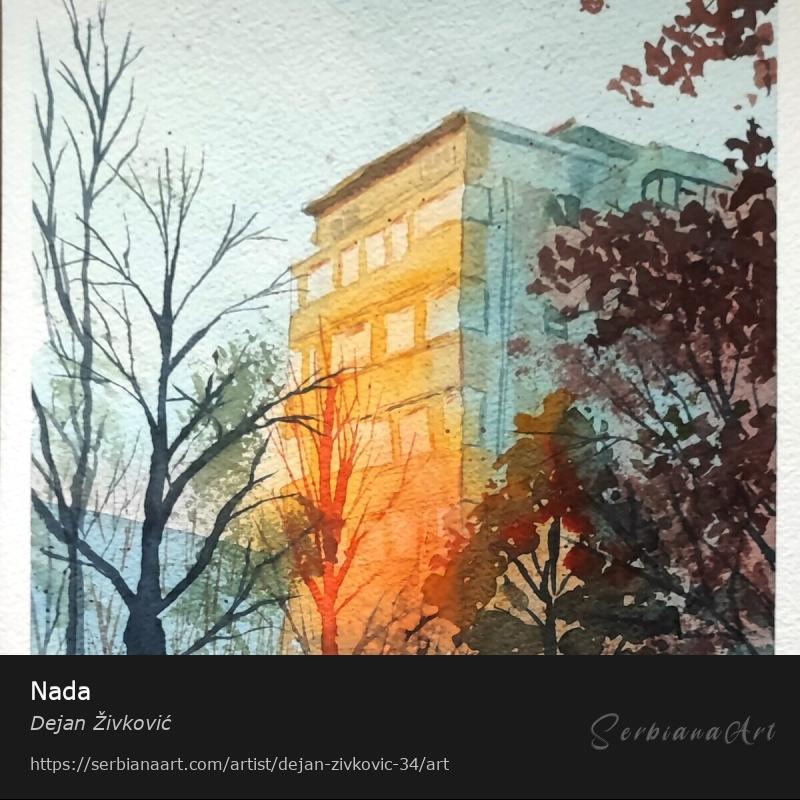 Nada, Watercolor/Paper, Dejan Živković