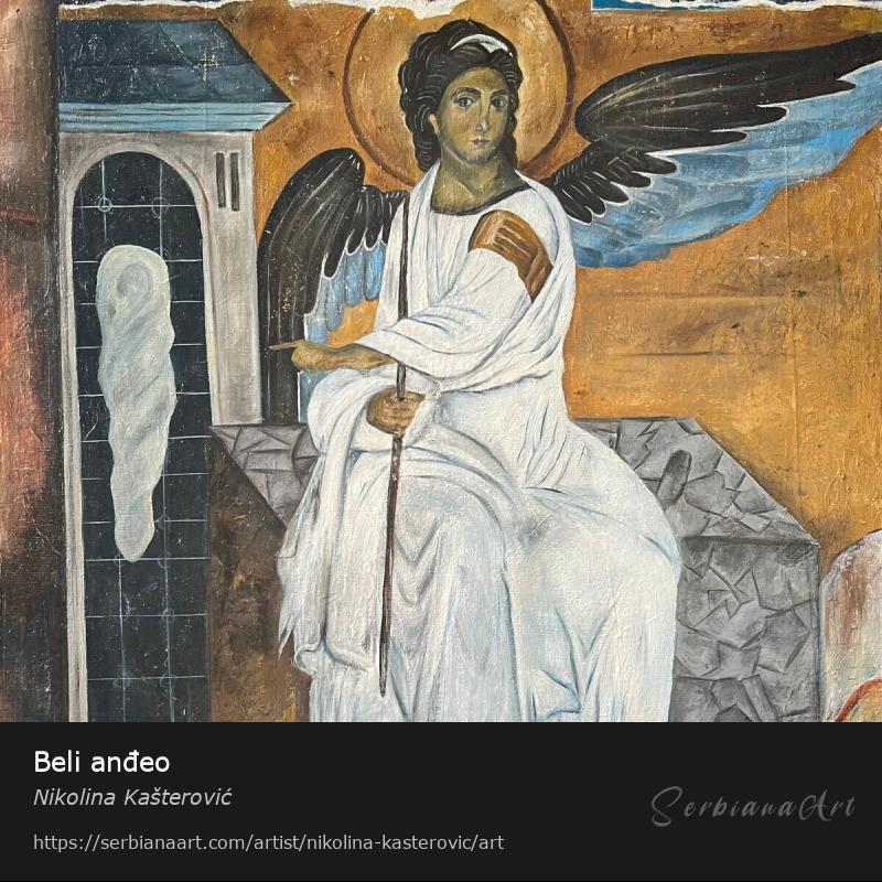 Beli anđeo, Oil/Canvas, Nikolina Kašterović