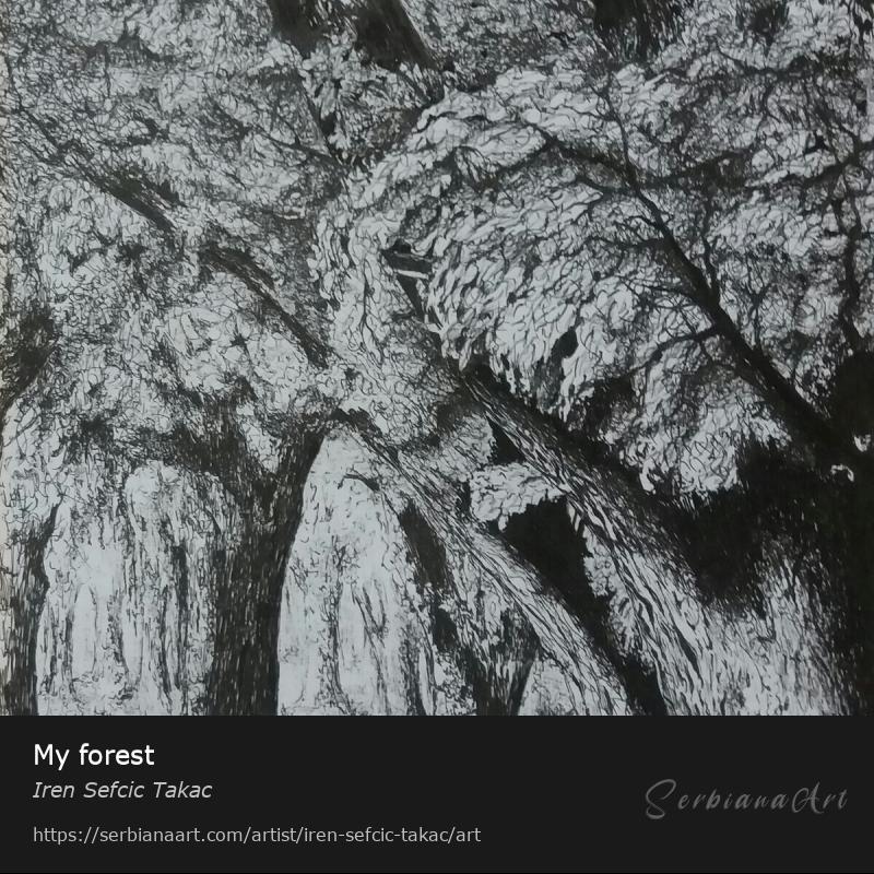 My forest, Ink/Paper, Iren Sefcic Takac