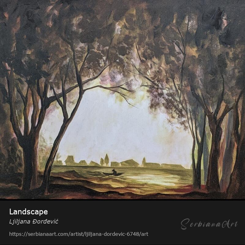 Landscape, Oil/Canvas, Ljiljana Đorđević