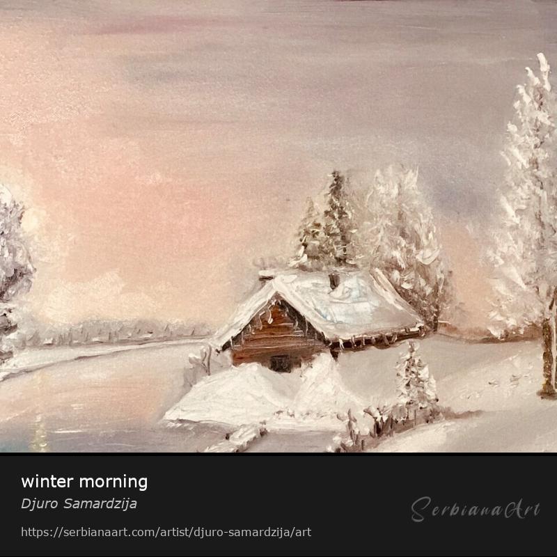 winter morning, Oil/Canvas, Djuro Samardzija