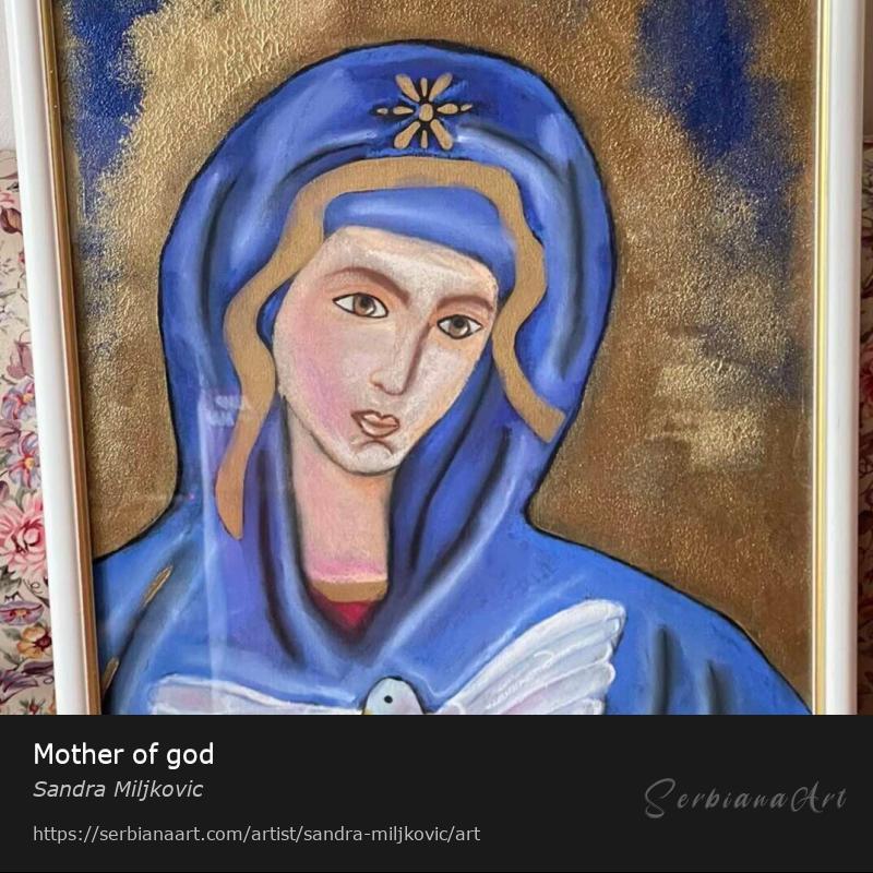 Mother of god, Pastel/Paper, Sandra Miljkovic