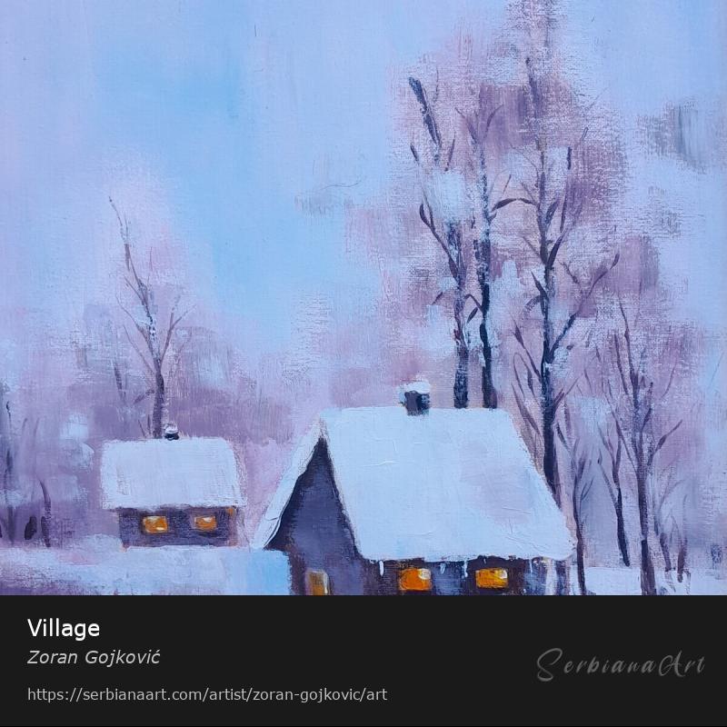 Village, Acrylic/Canvas, Zoran Gojković