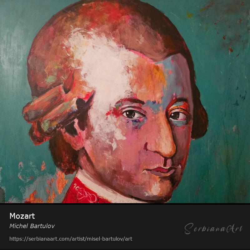 Mozart, Acrylic/Canvas, Michel Bartulov