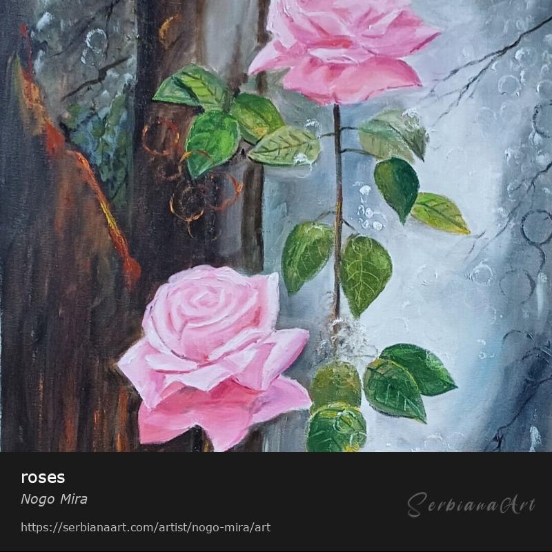 roses, Oil/Canvas, Nogo Mira
