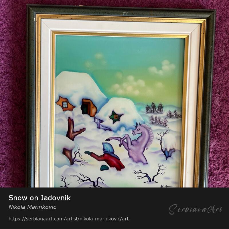Snow on Jadovnik, Oil/Glass, Nikola Marinkovic