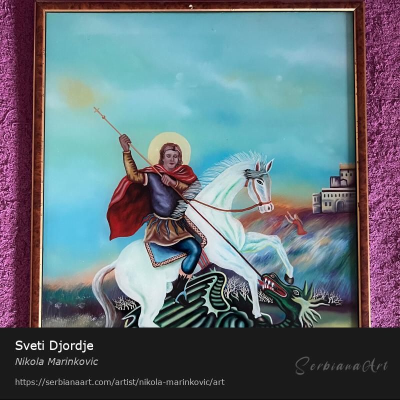 Sveti Djordje, Oil/Glass, Nikola Marinkovic