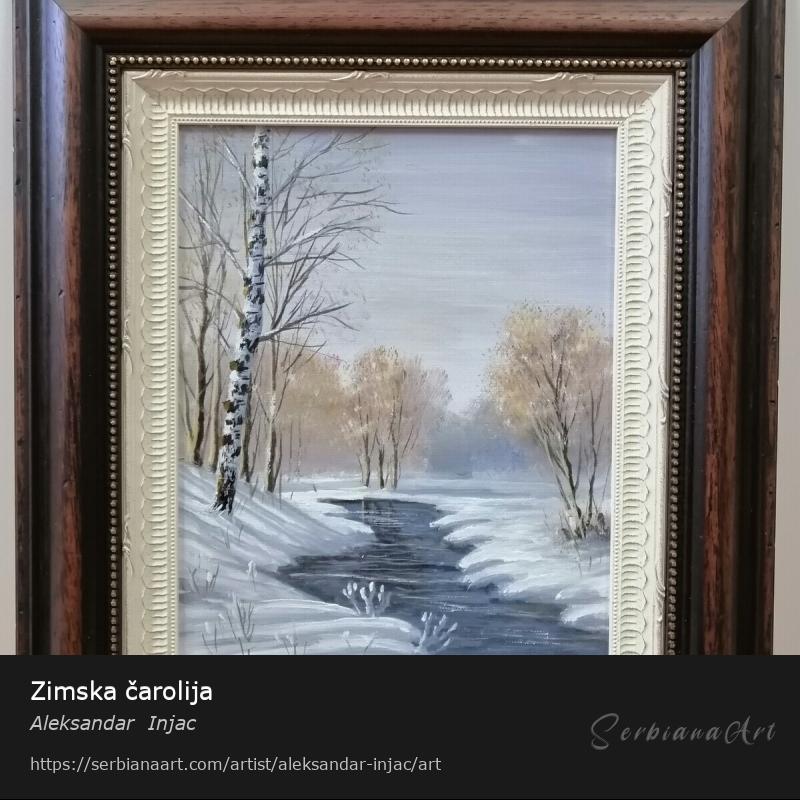 Zimska čarolija, Oil/Canvas, Aleksandar  Injac