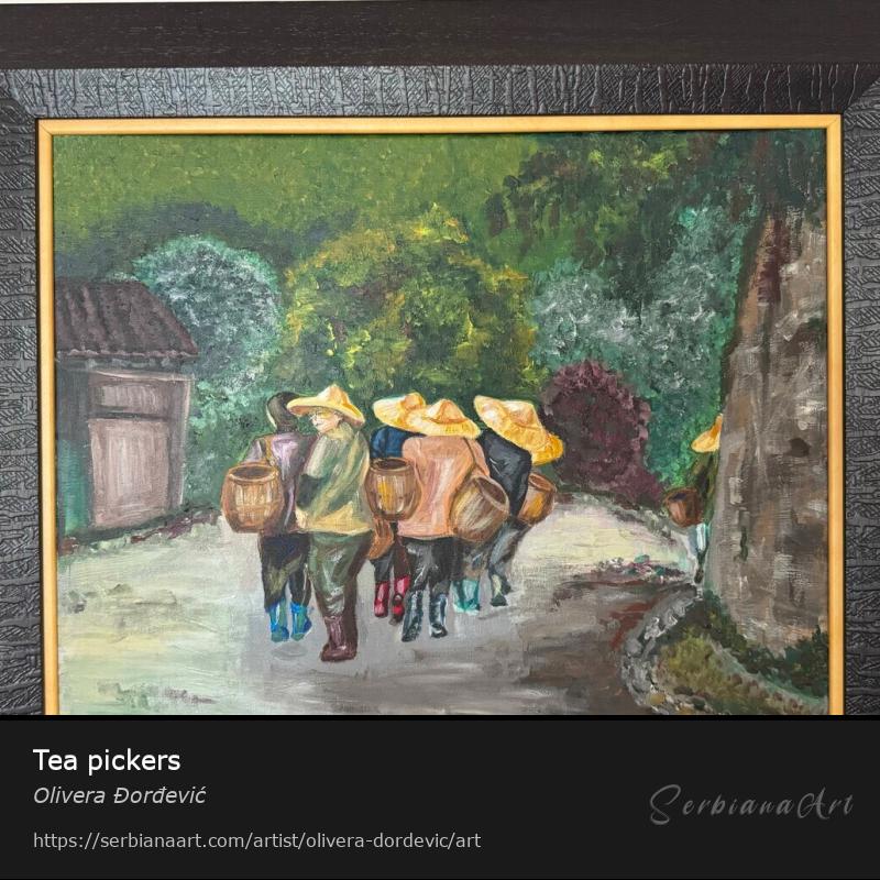 Tea pickers, Acrylic/Canvas, Olivera Đorđević