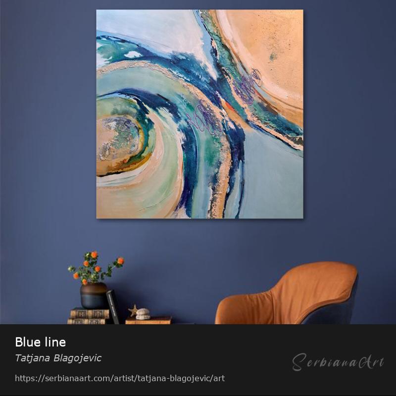 Blue line, Acrylic/Canvas, Tatjana Blagojevic