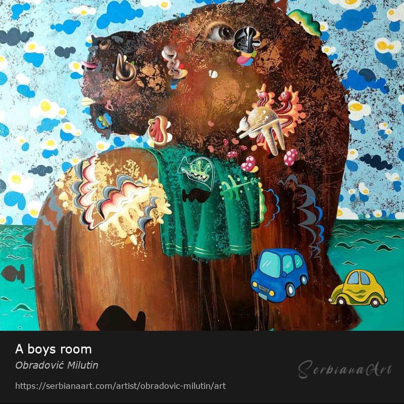 A boys room, Oil/Canvas, Obradović Milutin