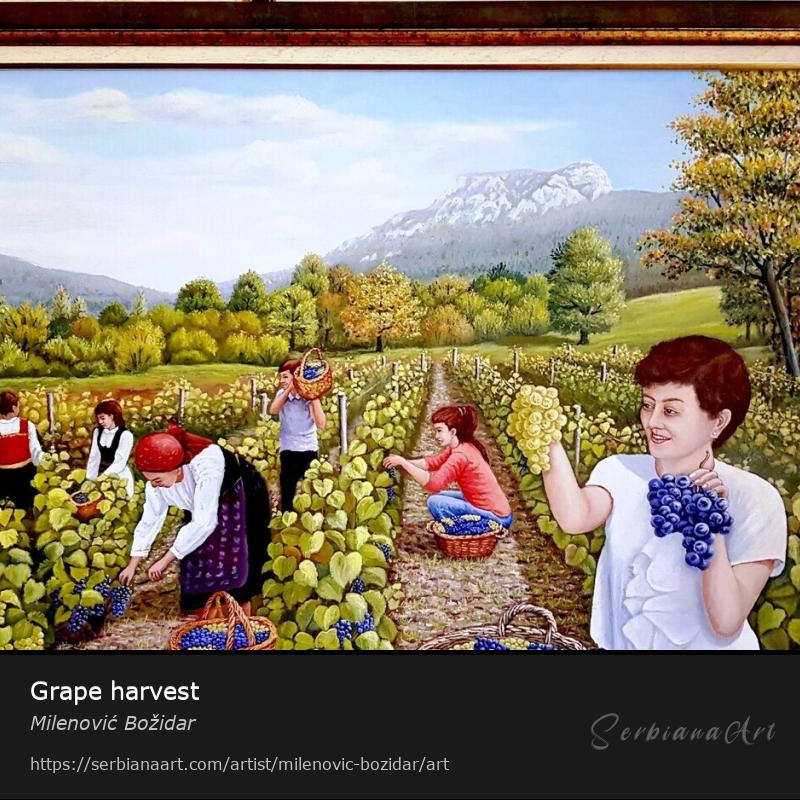 Grape harvest, Oil/Canvas, Milenović Božidar