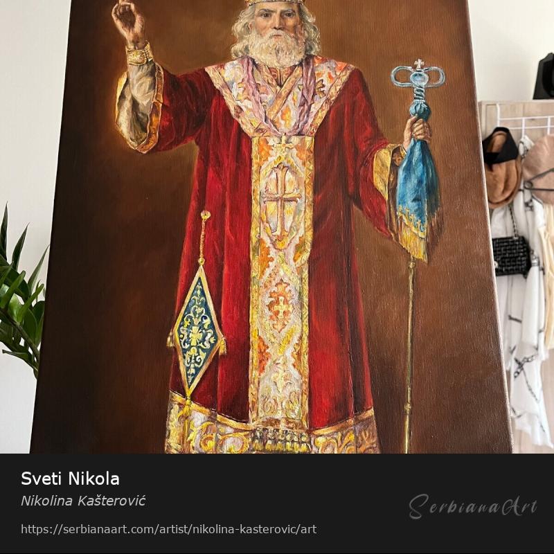 Sveti Nikola, Oil/Canvas, Nikolina Kašterović