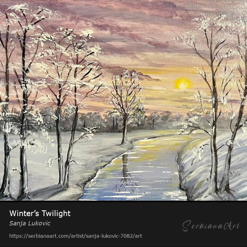 Winter’s Twilight, Acrylic/Canvas, Sanja Lukovic