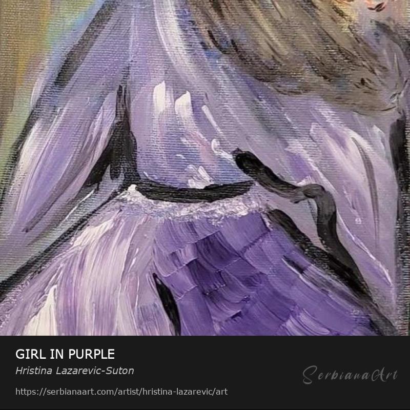 GIRL IN PURPLE, Acrylic/Canvas, Hristina Lazarevic-Suton