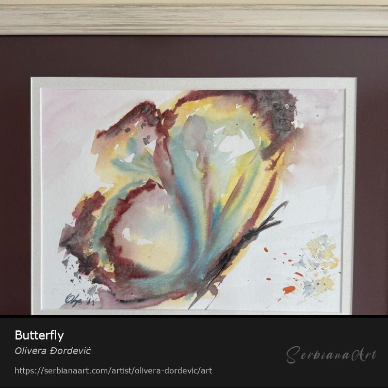 Butterfly, Watercolor/Paper, Olivera Đorđević