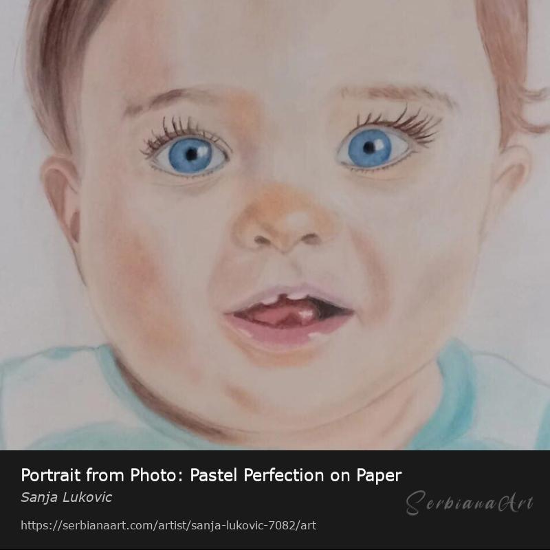 Portrait from Photo: Pastel Perfection on Paper, Pastel/Paper, Sanja Lukovic