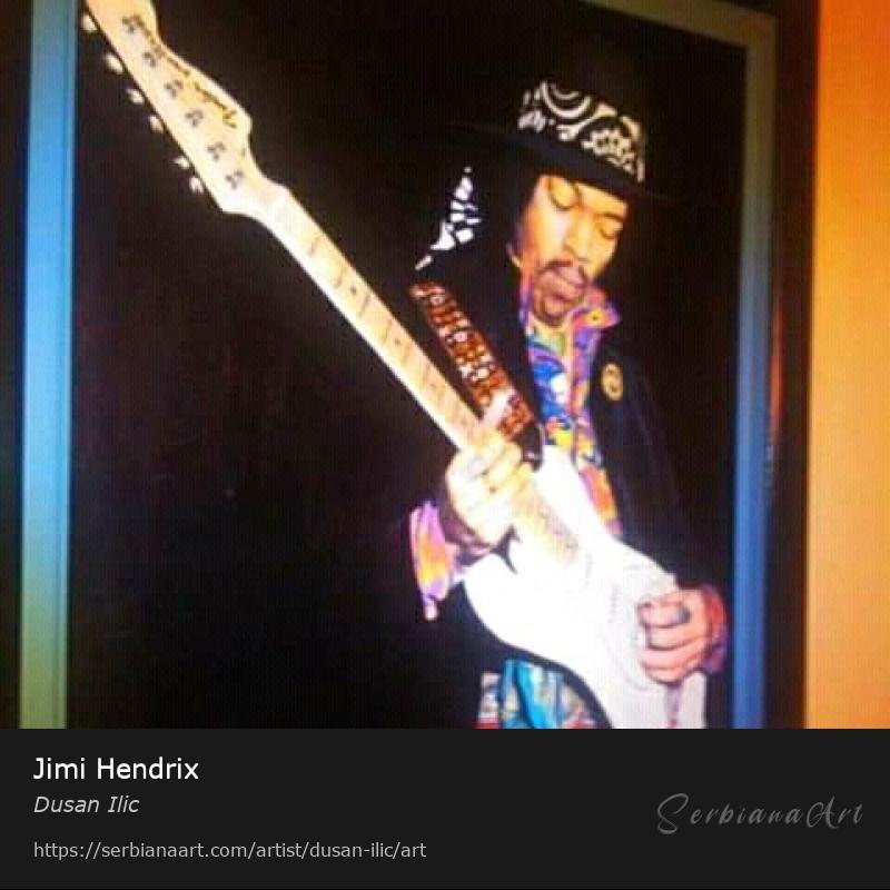 Jimi Hendrix, Oil/Canvas, Dusan Ilic