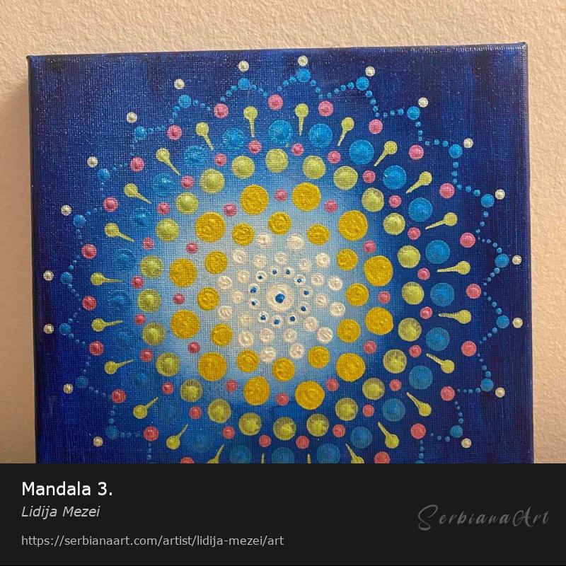 Mandala 3., Acrylic/Canvas, Lidija Mezei