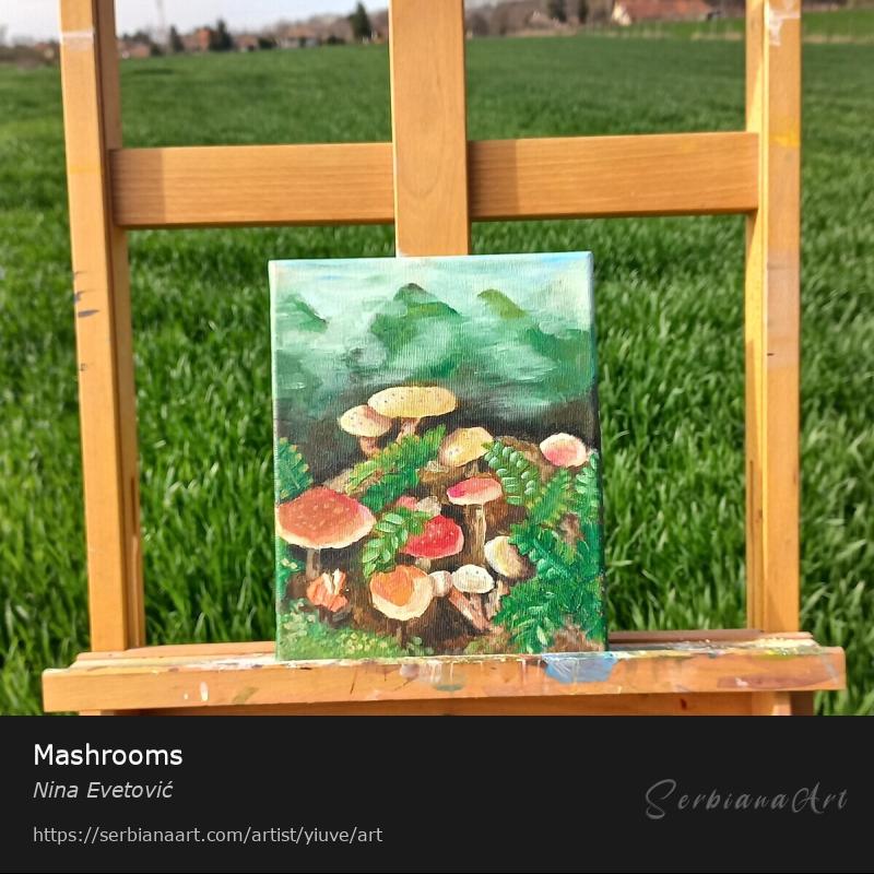 Mashrooms, Acrylic/Canvas, Nina Evetović