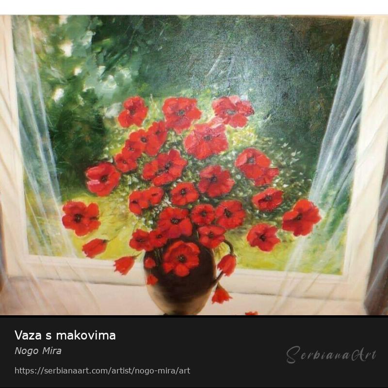 Vaza s makovima, Oil/Canvas, Nogo Mira