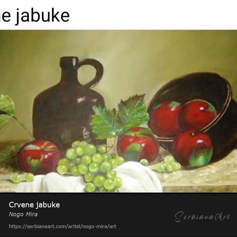 Crvene jabuke, Oil/Canvas, Nogo Mira