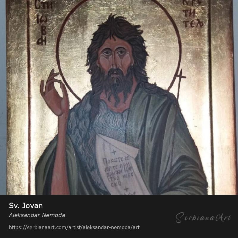 Sv. Jovan, Egg tempera/Wood, Aleksandar Nemoda