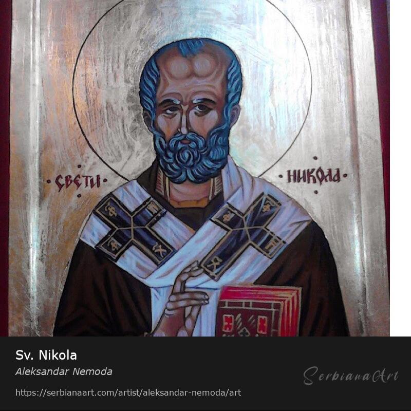 Sv. Nikola, Egg tempera/Wood, Aleksandar Nemoda