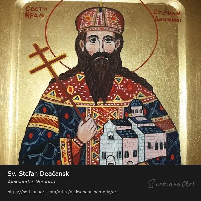 Sv. Stefan Deačanski, Egg tempera/Wood, Aleksandar Nemoda