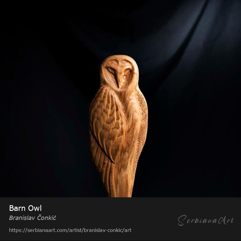 Barn Owl, Sculpture/Wood, Branislav Čonkić